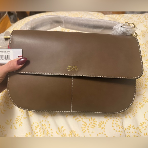 Frances Valentine Maddy Crossbody Bag Brown Leather NWT - Picture 8 of 9